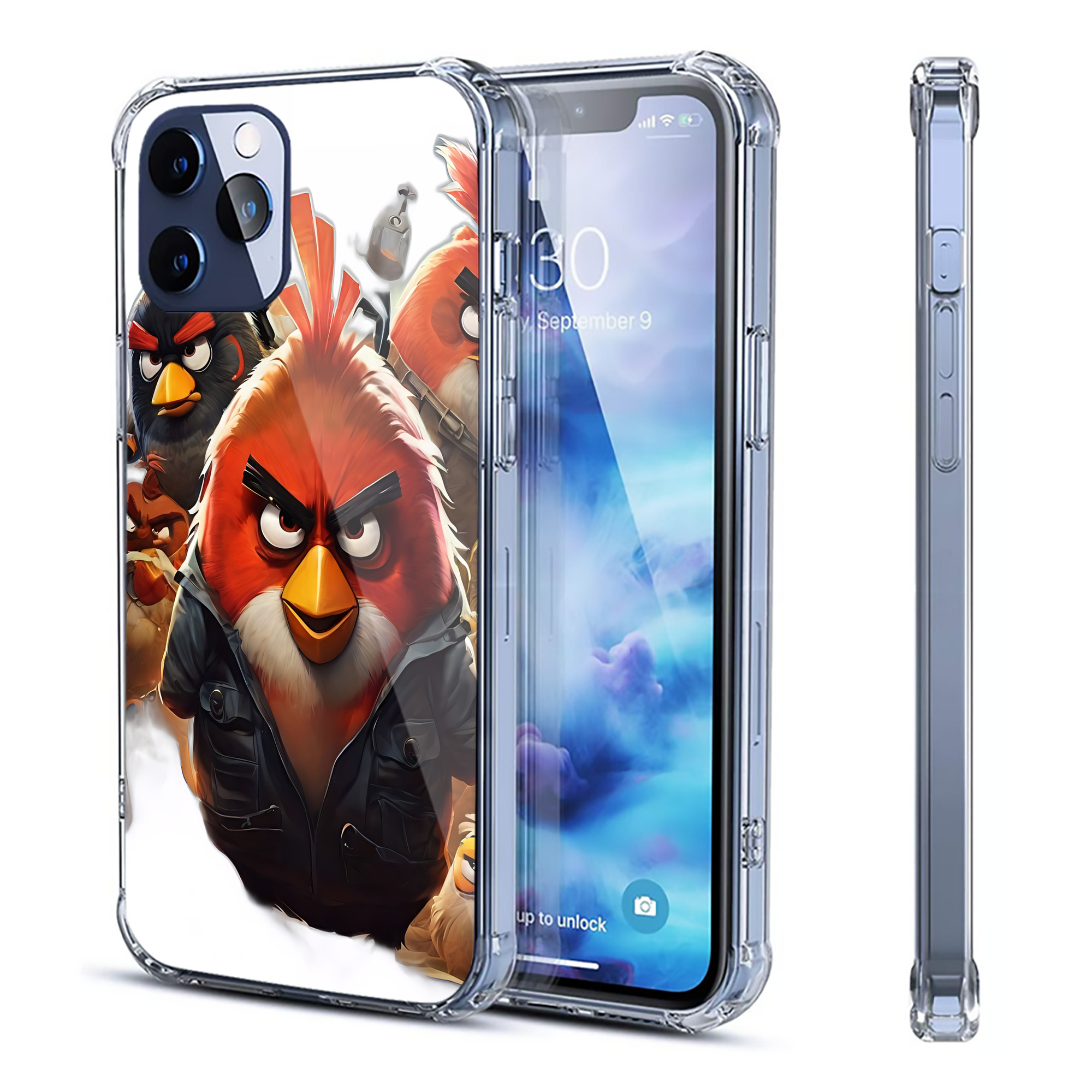 （画像用） Angry Birds アングリーバード 【iPhone 12シリーズ対応】透明スマホケース（クリアソフトケース）